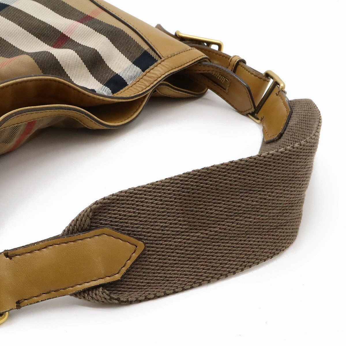 Burberry Canvas Leather Check Shoulder Bag