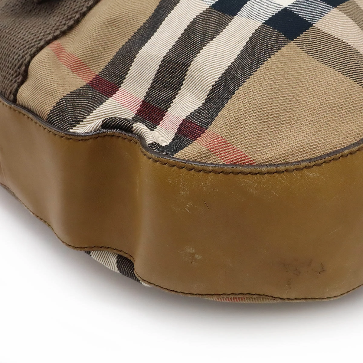 Burberry Canvas Leather Check Shoulder Bag