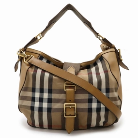 Burberry Canvas Leather Check Shoulder Bag