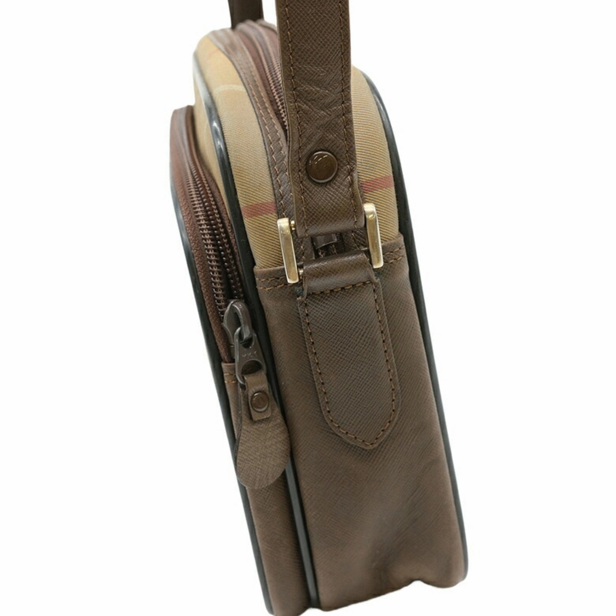 Burberry  Canvas Leather Shoulder Bag Sling Bag (Pre-Owned)