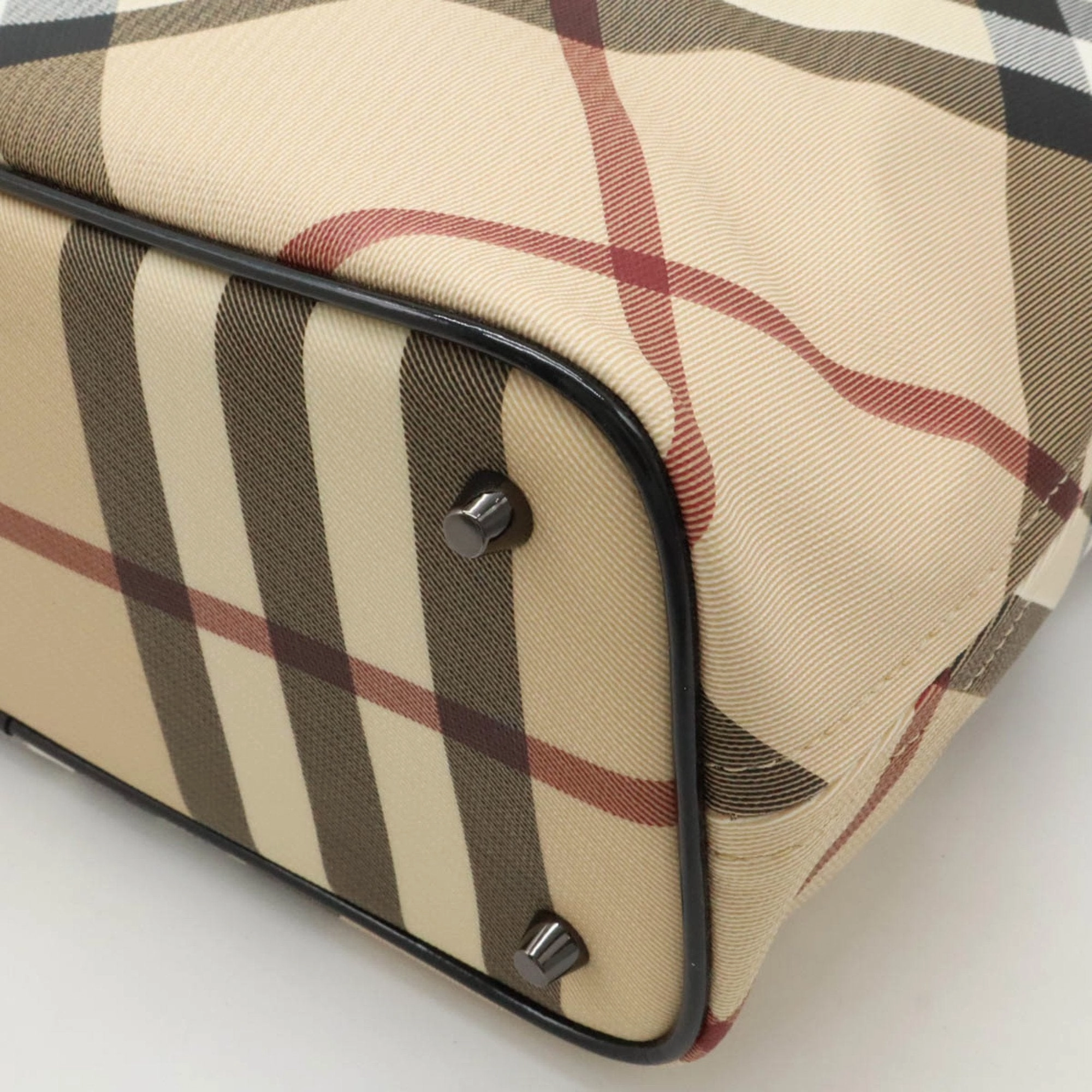 Burberry House Check  Pvc Patent Leather Shoulder Bag Tote Bag (Pre-Owned)