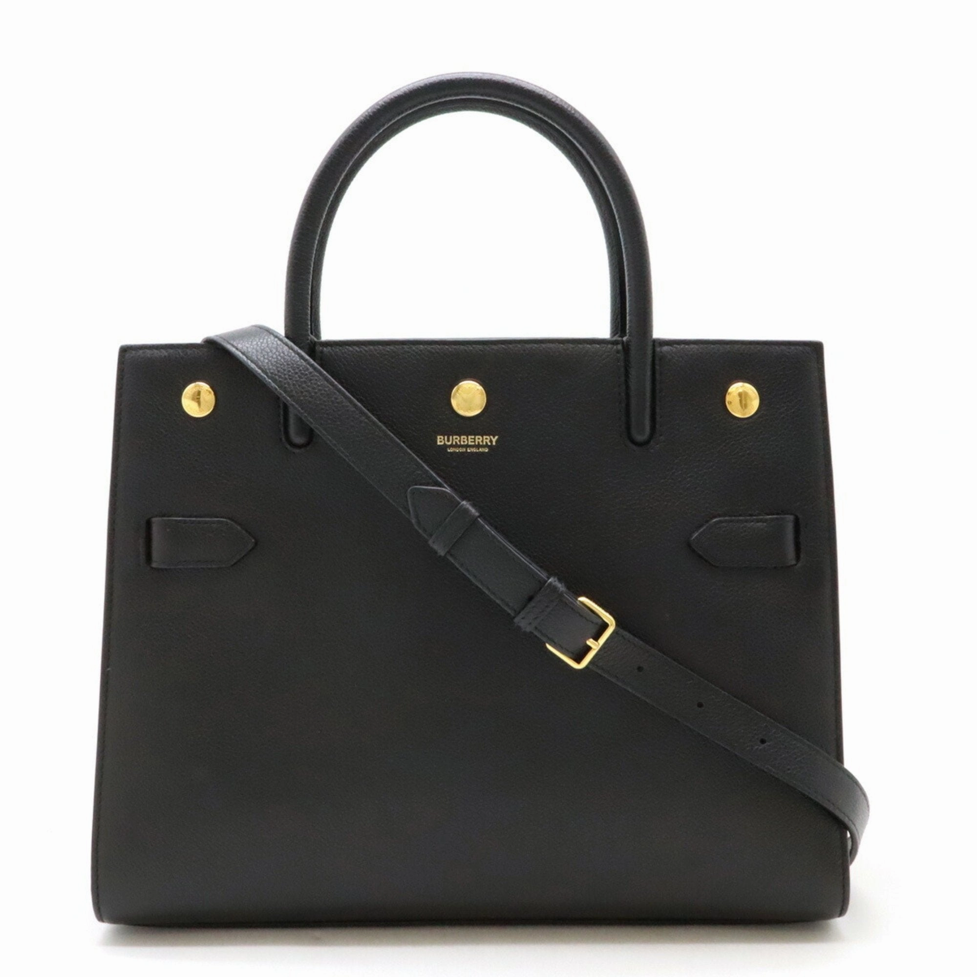 Burberry Leather Handbag Shoulder Bag Tote Bag (Pre-Owned)