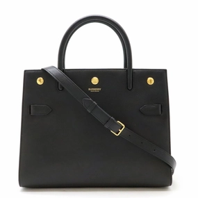 Burberry Leather Handbag Shoulder Bag Tote Bag (Pre-Owned)