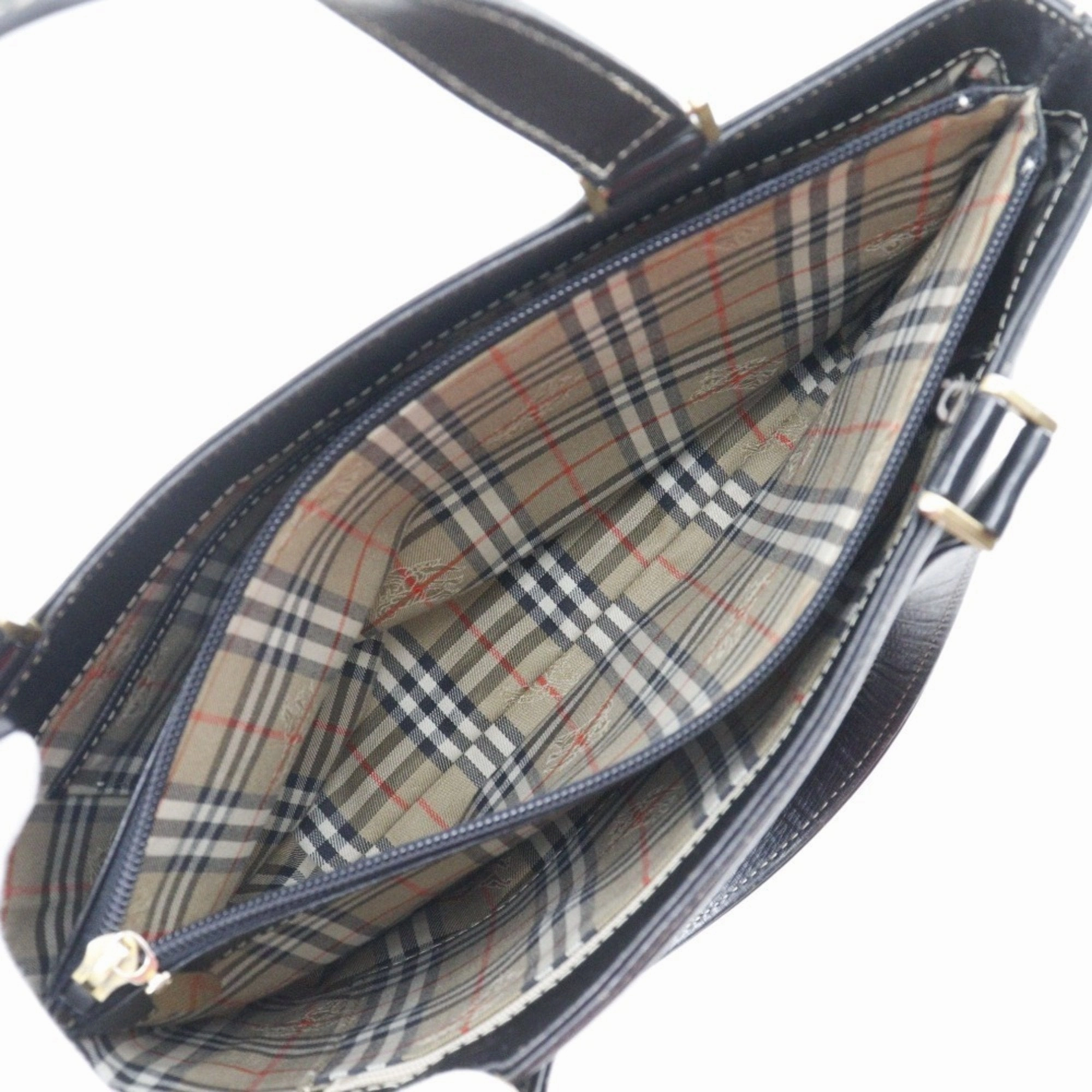 Burberry  Leather Handbag Tote Bag (Pre-Owned)