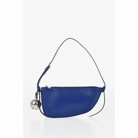 Burberry Leather SHIELD SLING Shoulder Bag with Silver-Tone Charm