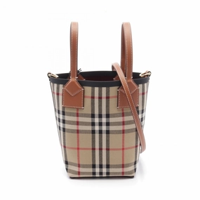 Burberry Mini London Canvas Leather Tote Bag