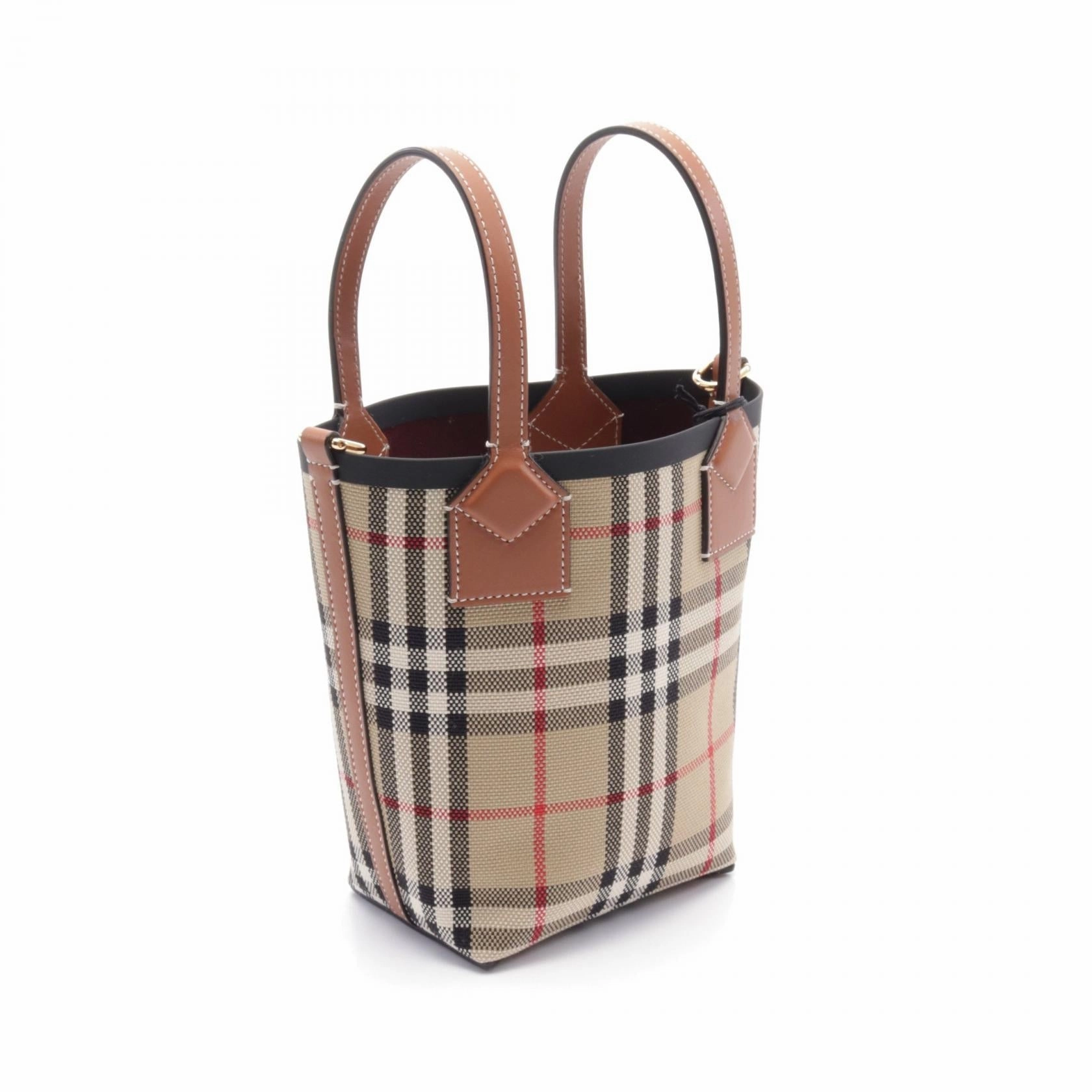 Burberry Mini London Canvas Leather Tote Bag