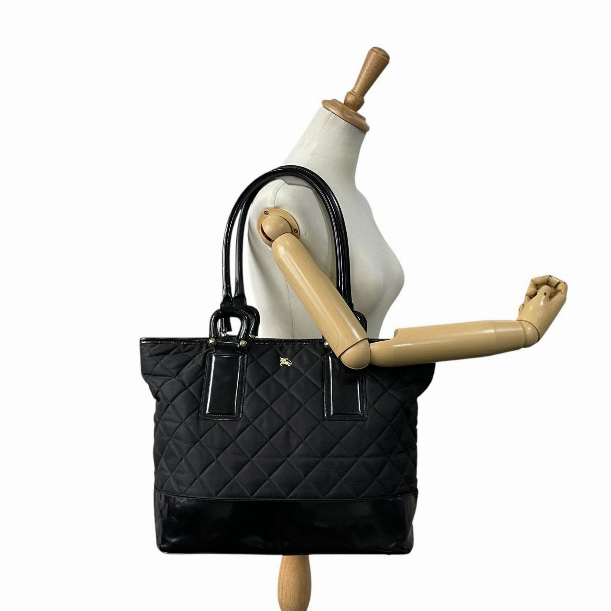 Burberry Nylon Patent Leather Tote Bag (Pre-Owned)