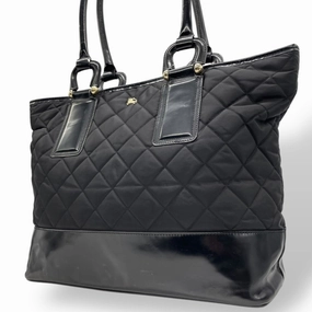 Burberry Nylon Patent Leather Tote Bag (Pre-Owned)