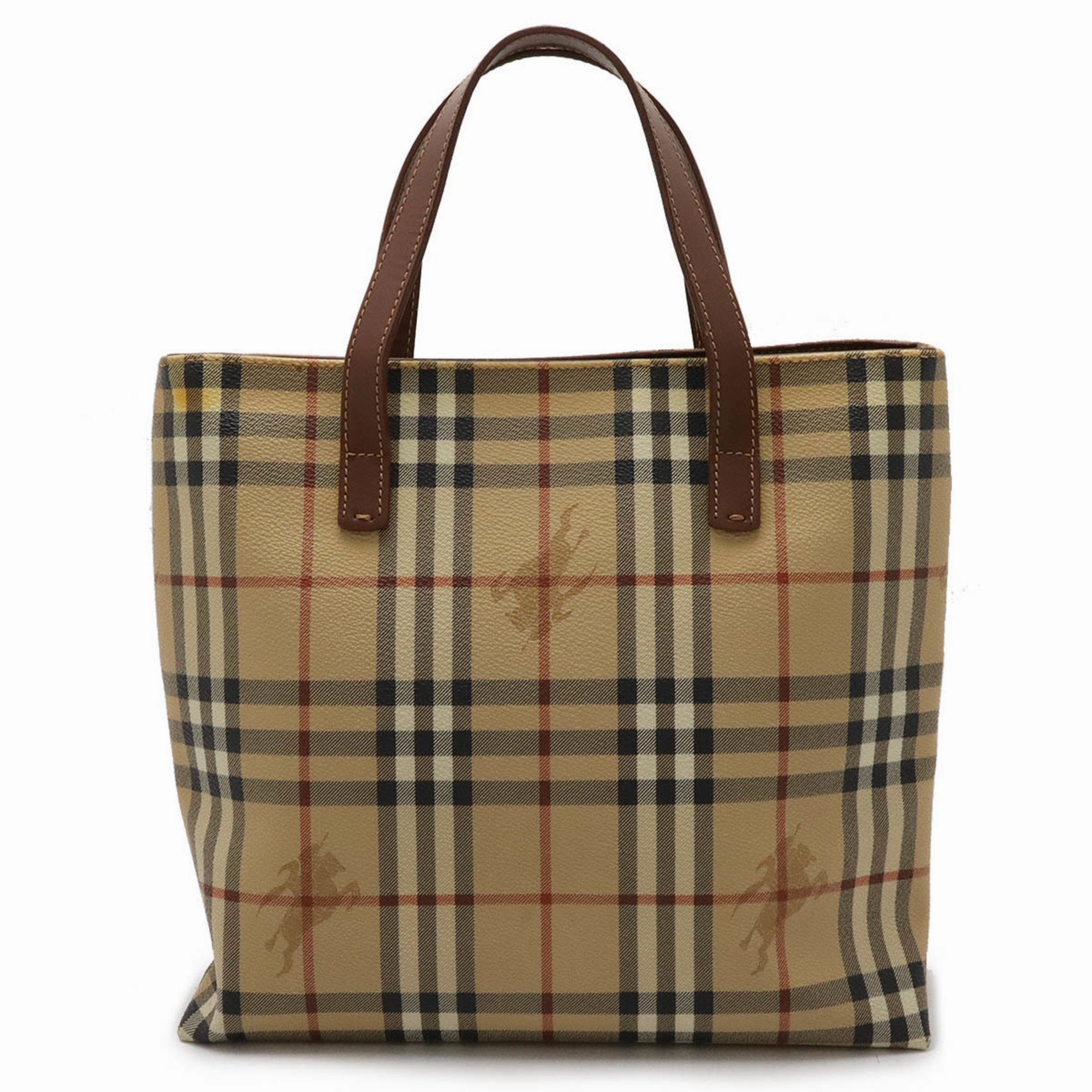 Burberry  Pvc Leather Handbag Tote Bag (Pre-Owned)