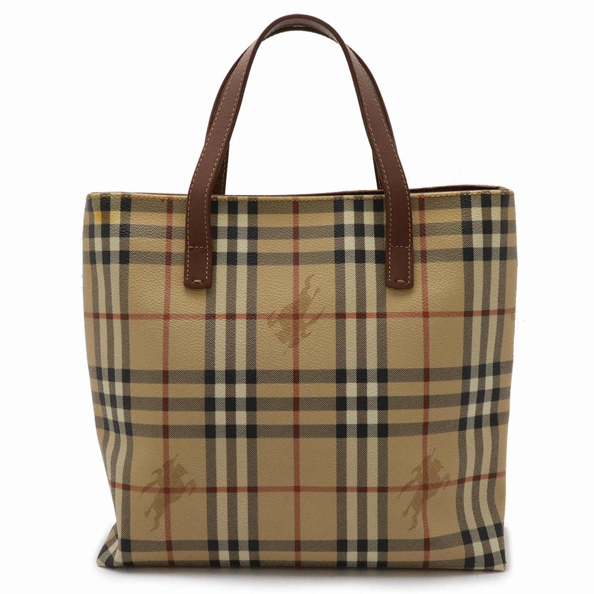 Burberry  Pvc Leather Handbag Tote Bag (Pre-Owned)