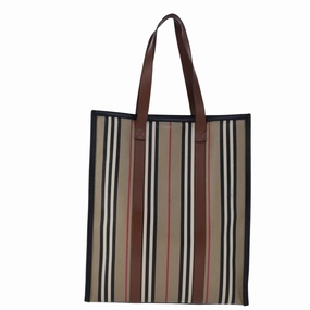 Burberry Stripe  Canvas Tote Bag (Pre-Owned)