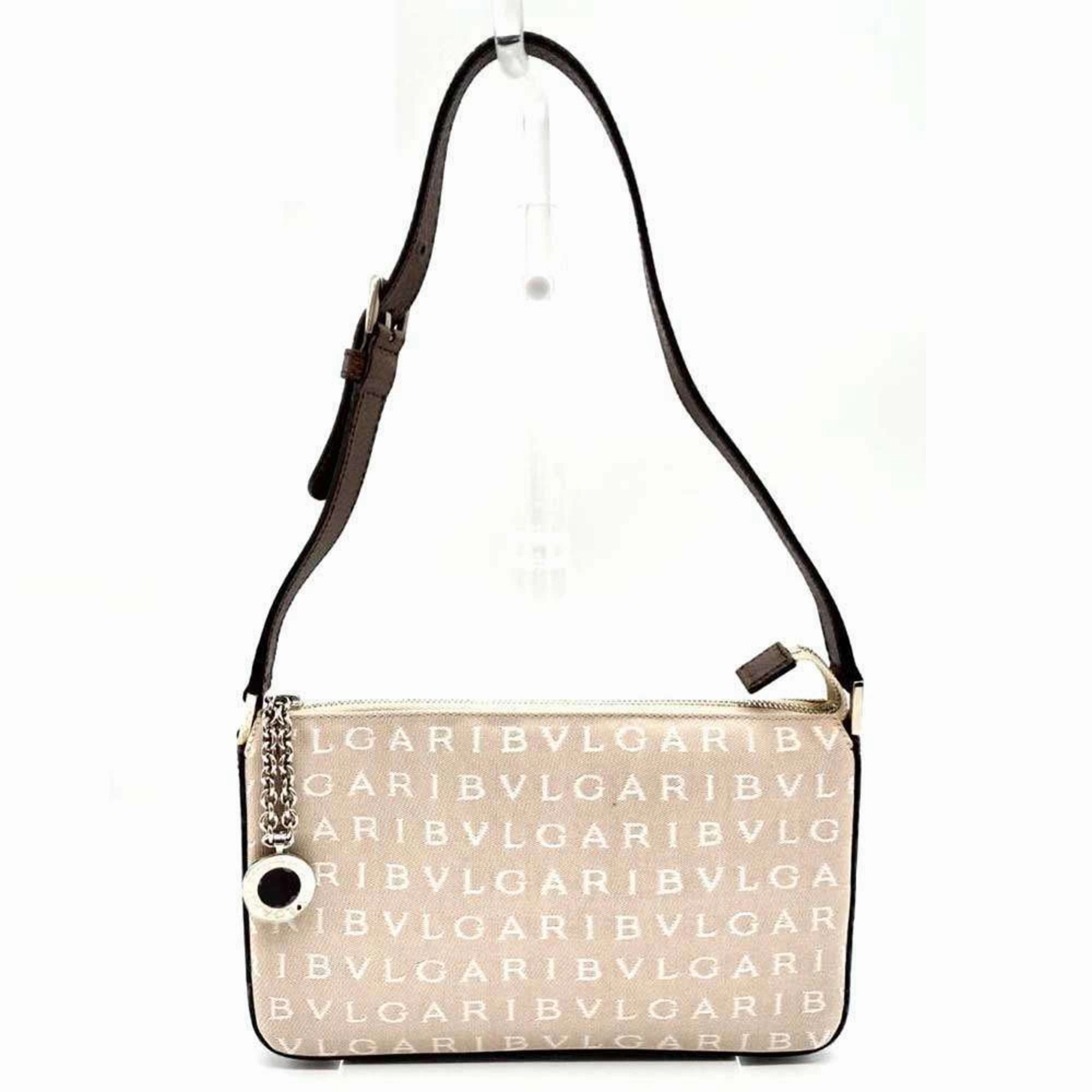 Bvlgari pink Canvas Leather Pouch Shoulder Bag (Pre-Owned)