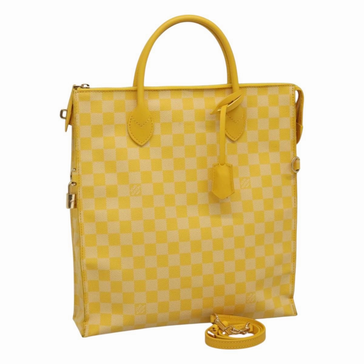 Canvas Shoulder Bag with Key Charm and Padlock