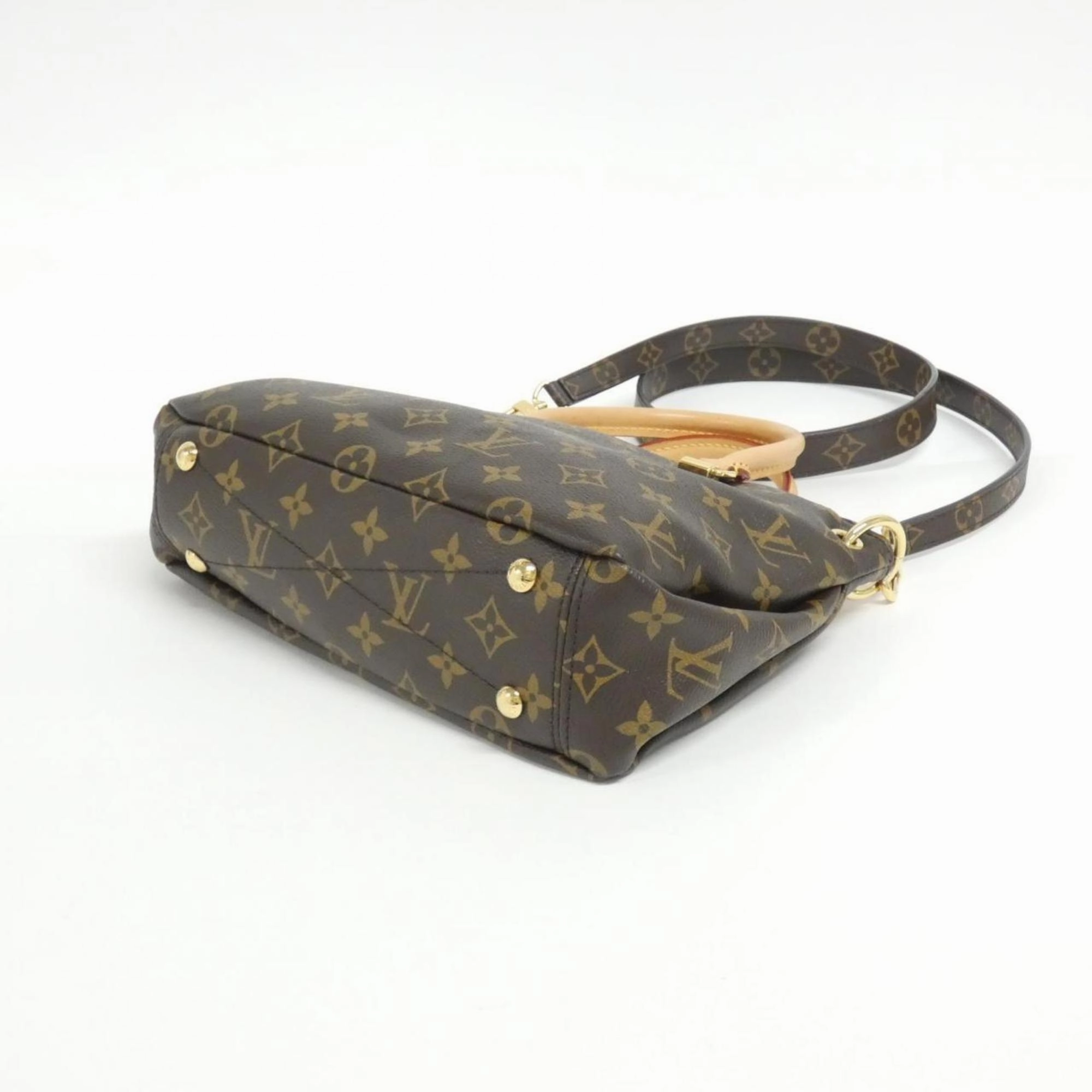 Canvas Shoulder Bag with Strap and Metal Accents