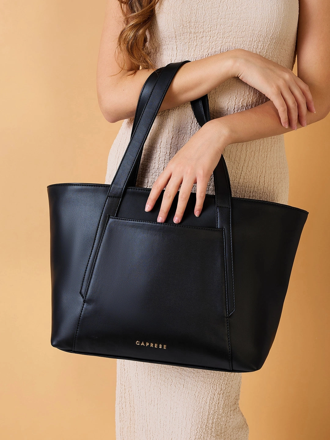 Caprese Aarya Large Black Tote Bag
