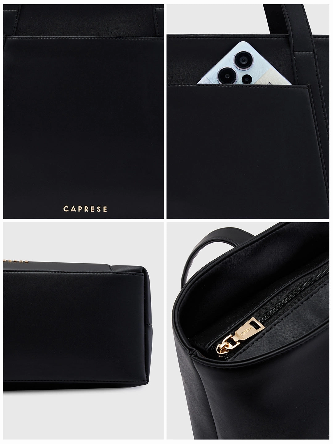 Caprese Aarya Large Black Tote Bag