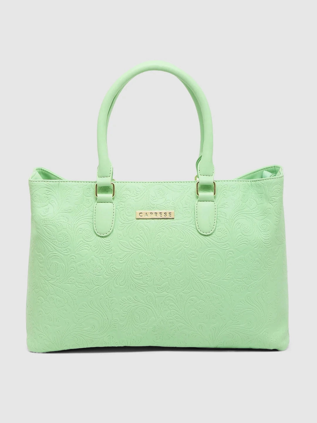 Caprese Avalon Floral Medium Green Ash Tote Bag