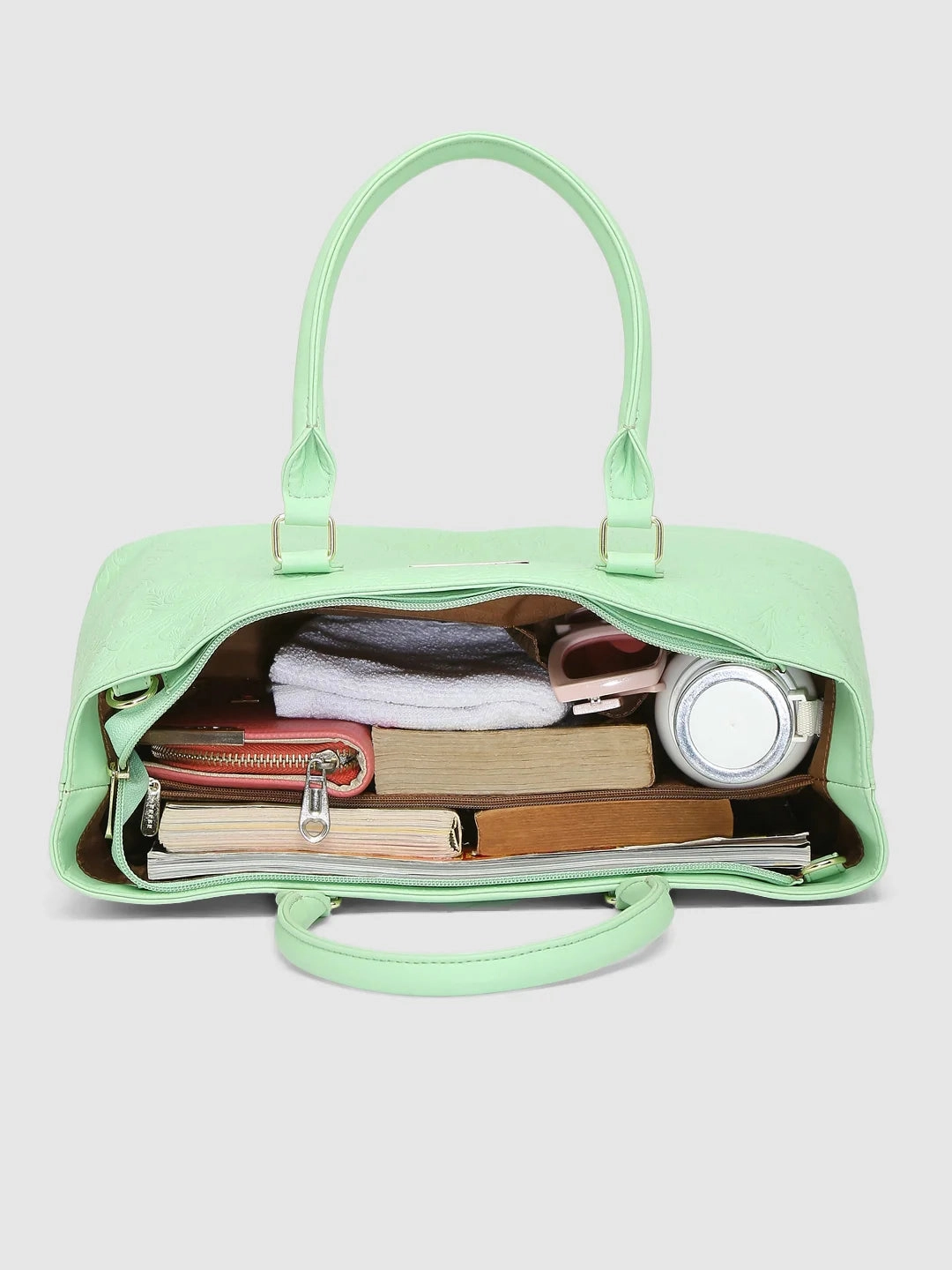 Caprese Avalon Floral Medium Green Ash Tote Bag
