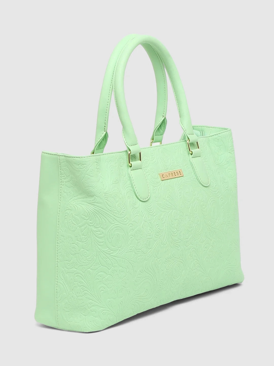 Caprese Avalon Floral Medium Green Ash Tote Bag