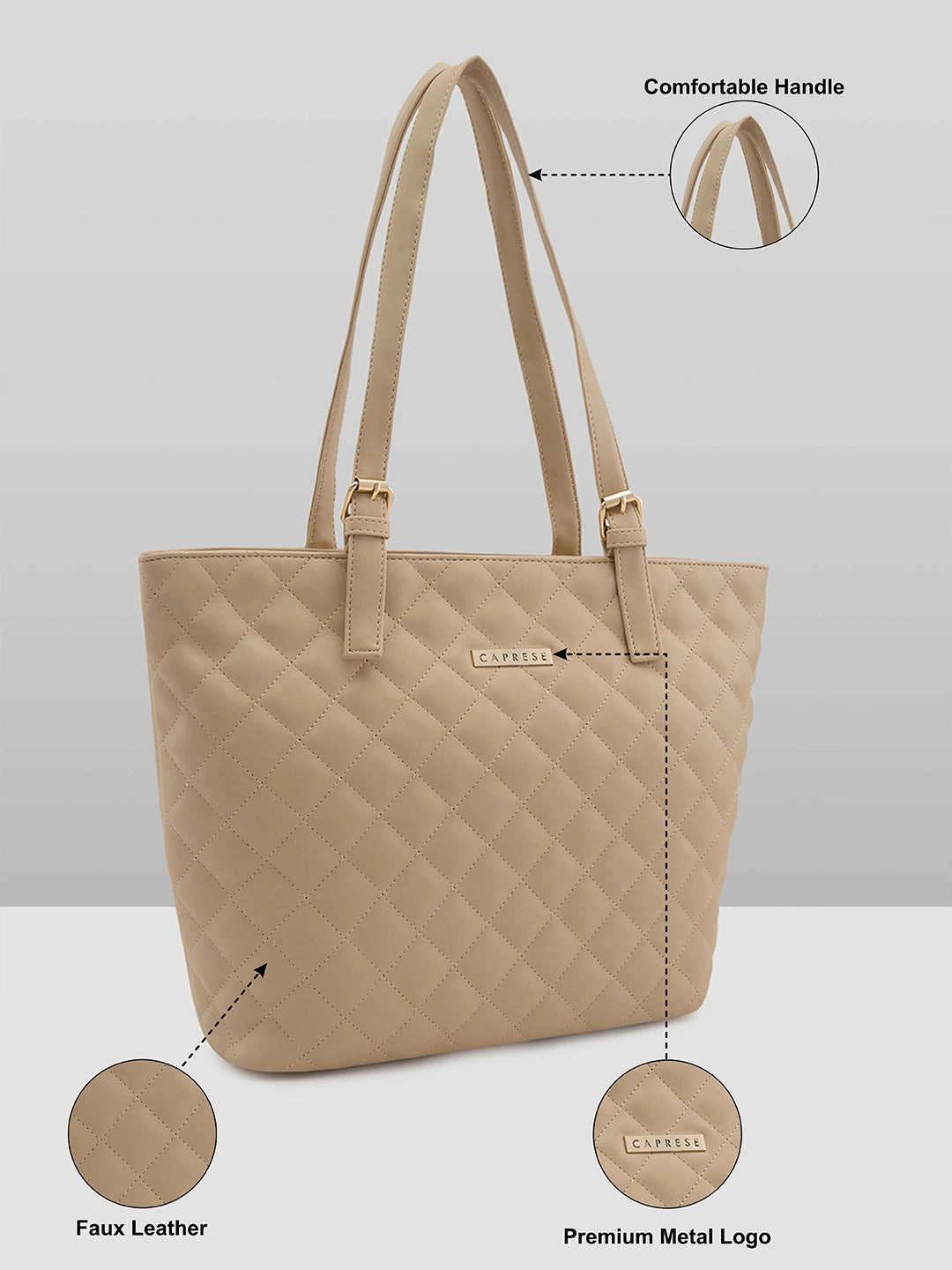 Caprese Bradley Medium Beige Tote Bag