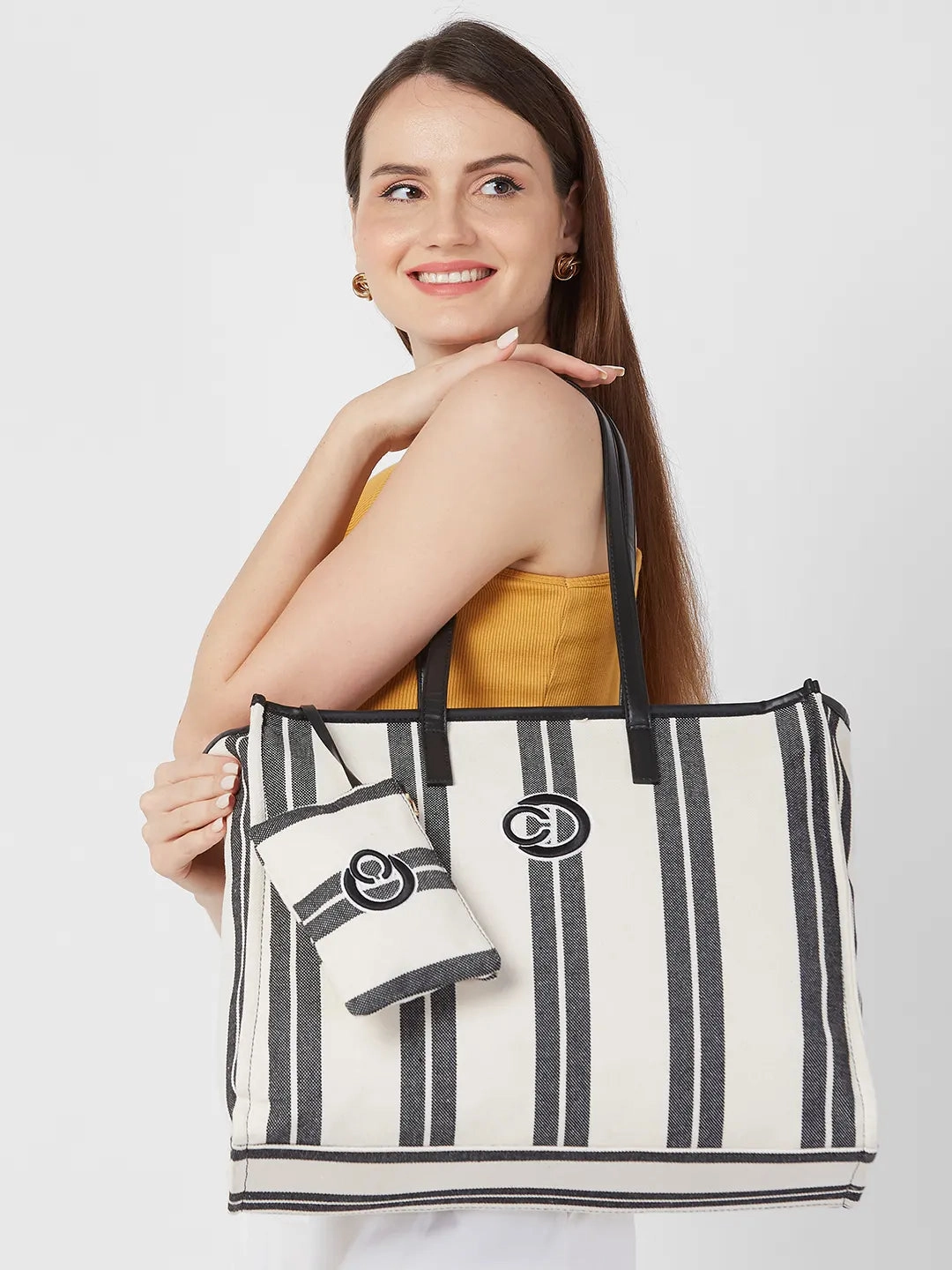 Caprese Dixie Large Black Tote Bag