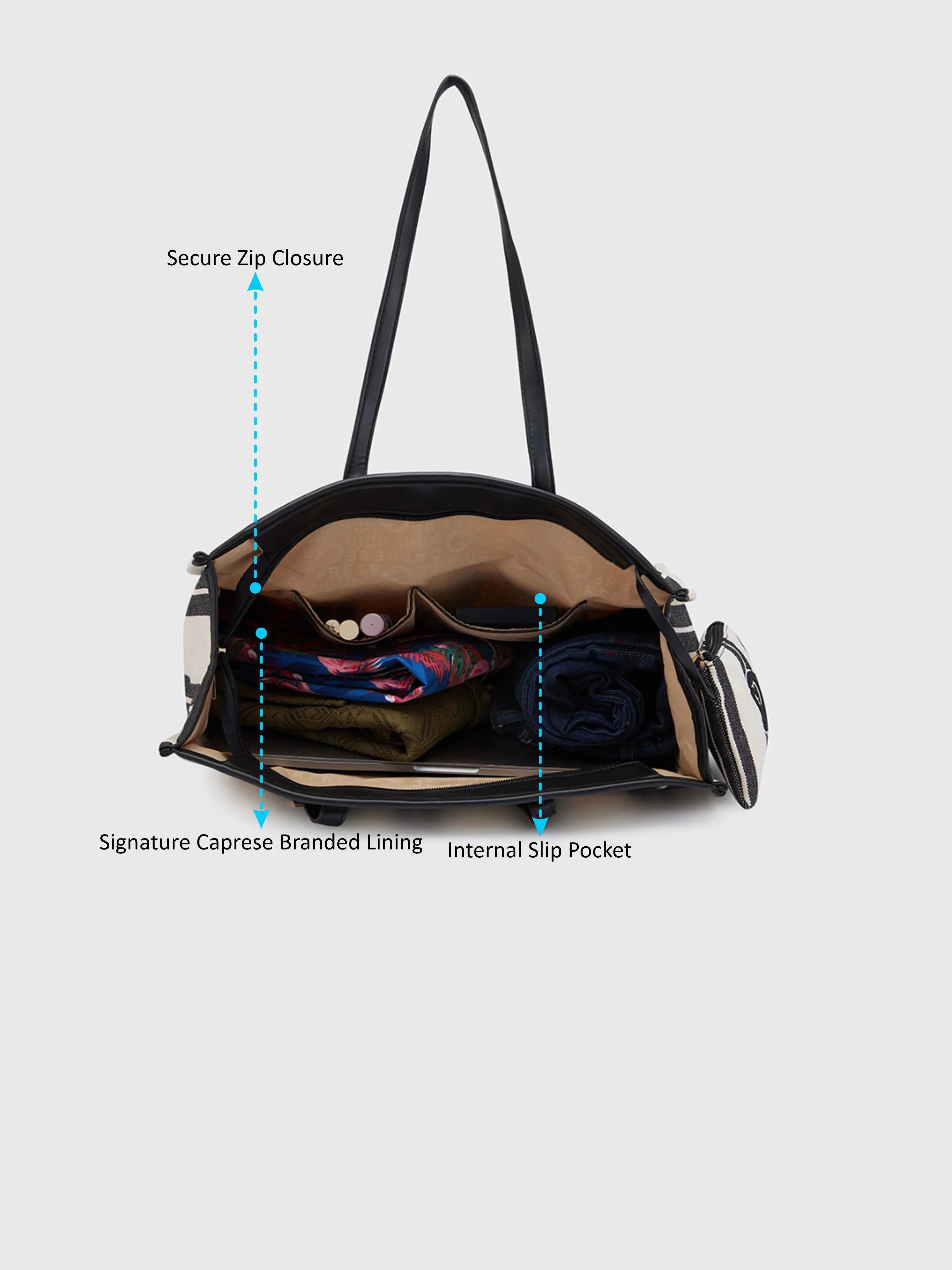 Caprese Dixie Large Black Tote Bag