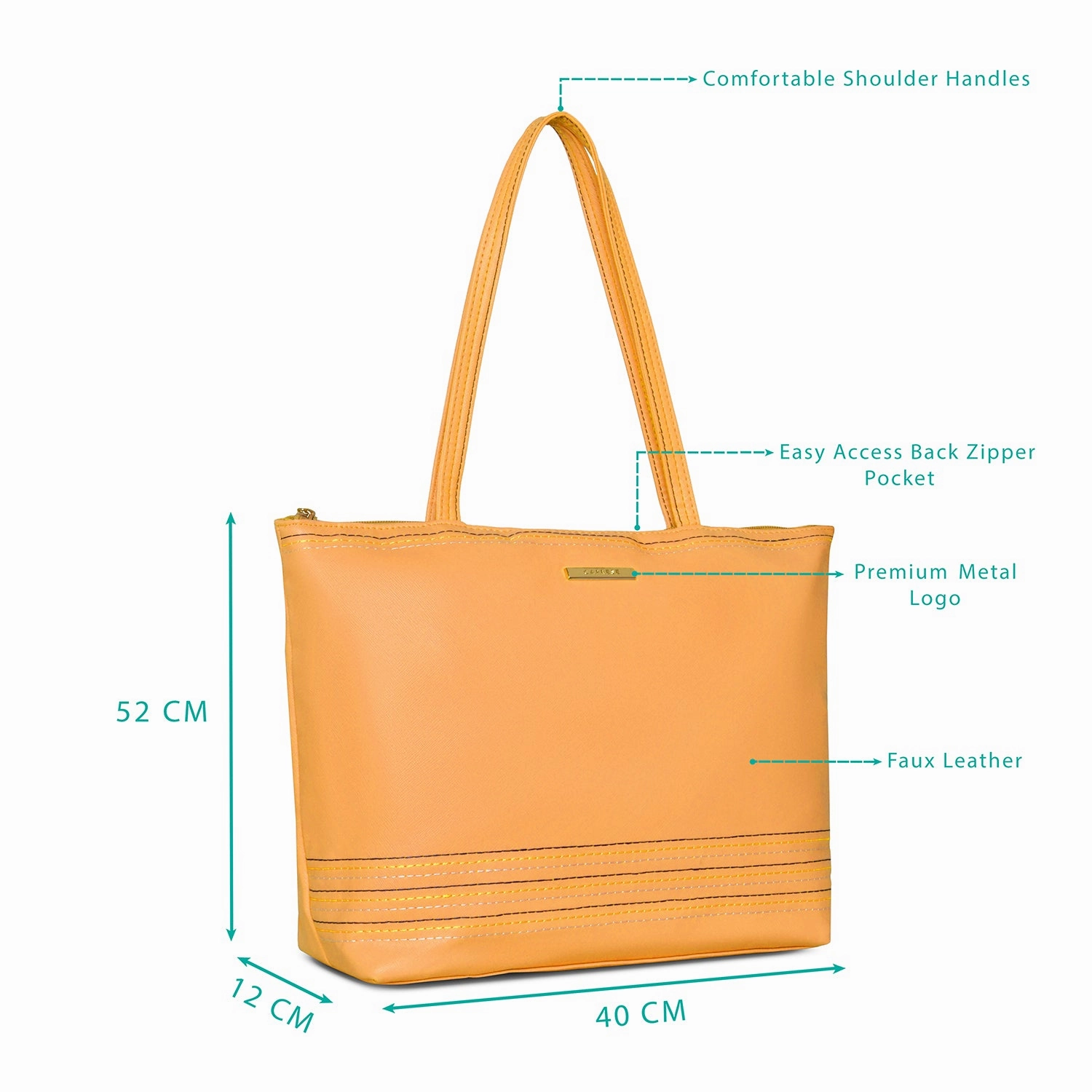 Caprese Evie Large Orange Tote Bag