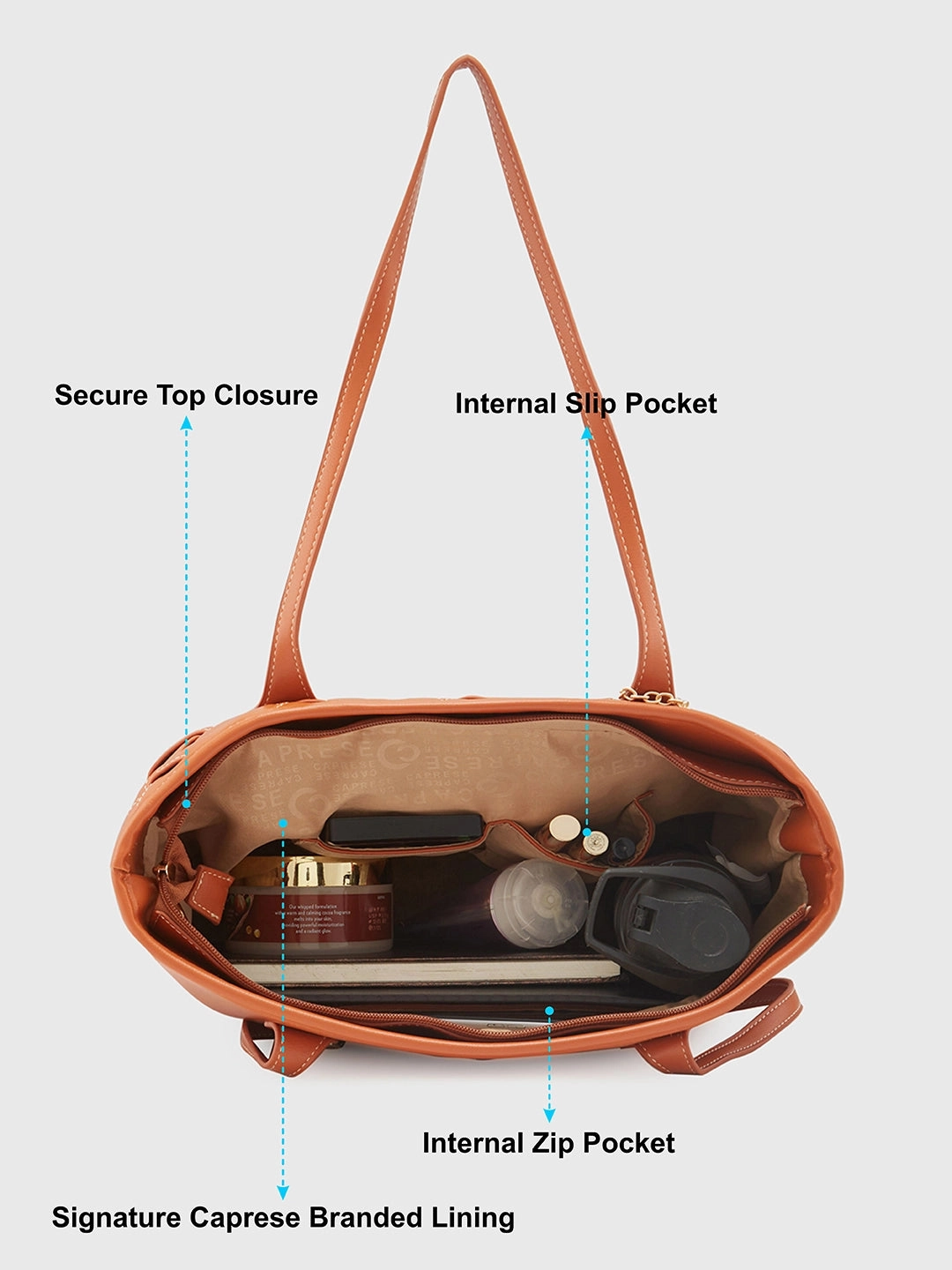 Caprese Gypsy Medium Tan Tote Bag