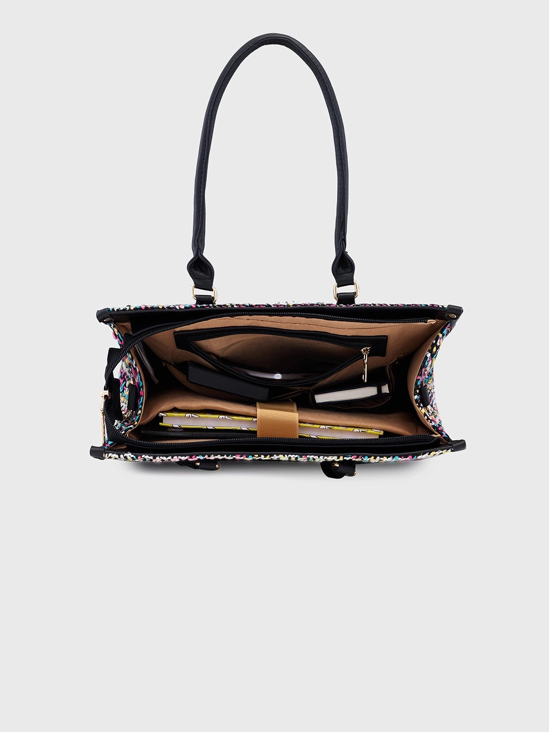 Caprese Harmonee Large Black Tote Bag