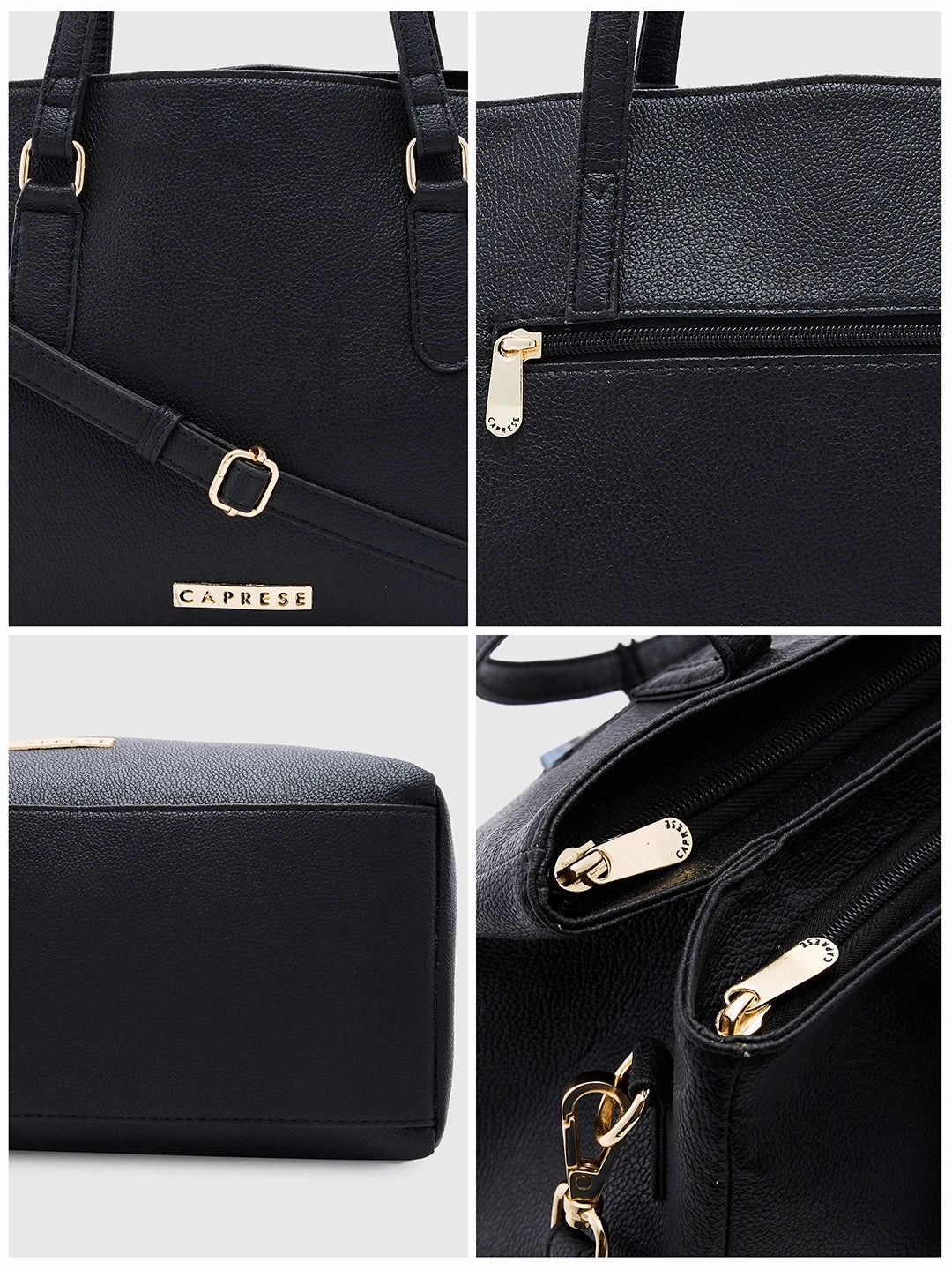 Caprese Jolie Medium Black Tote Bag