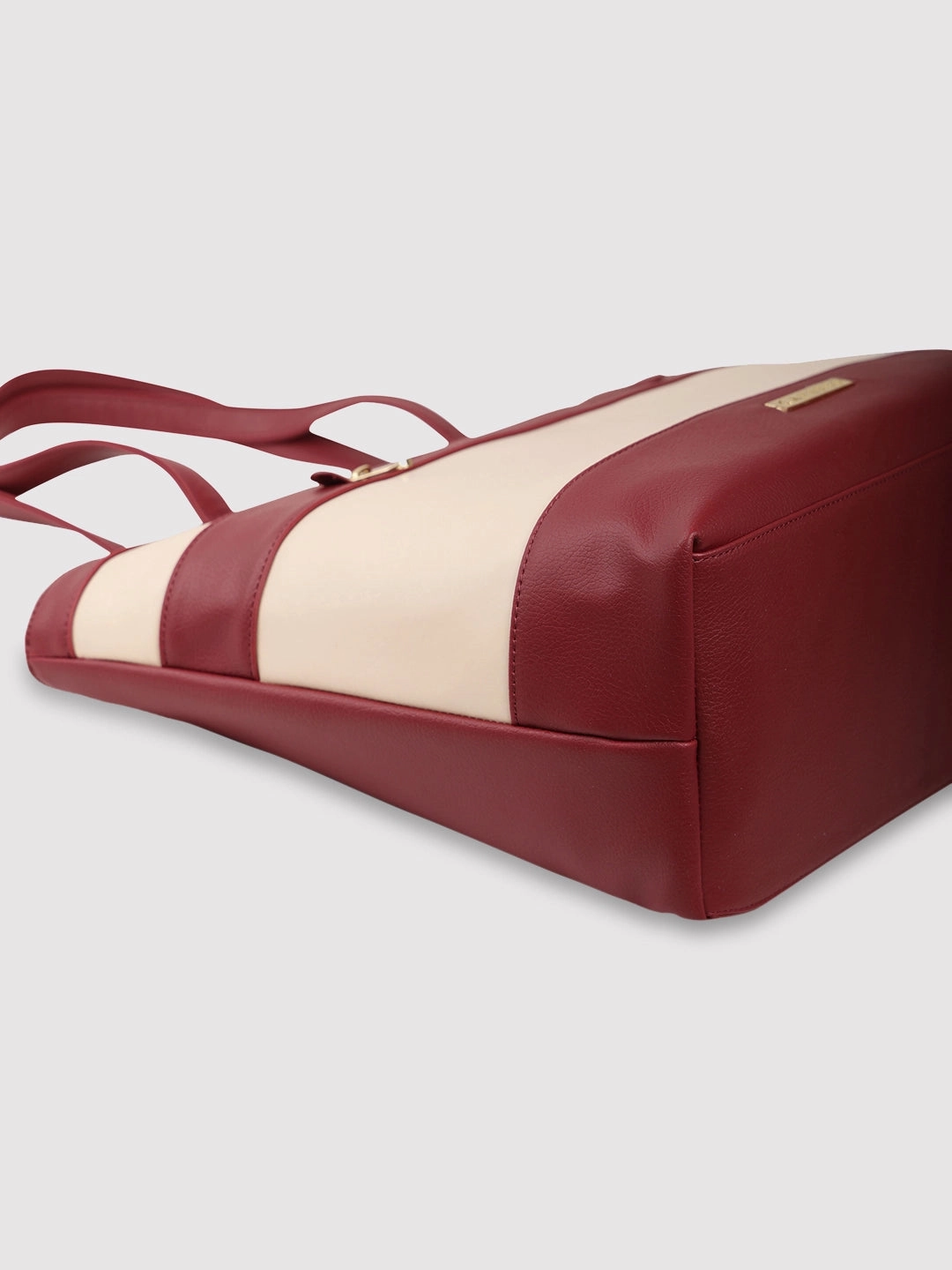 Caprese Marciano Medium Striped MaroonTote Bag