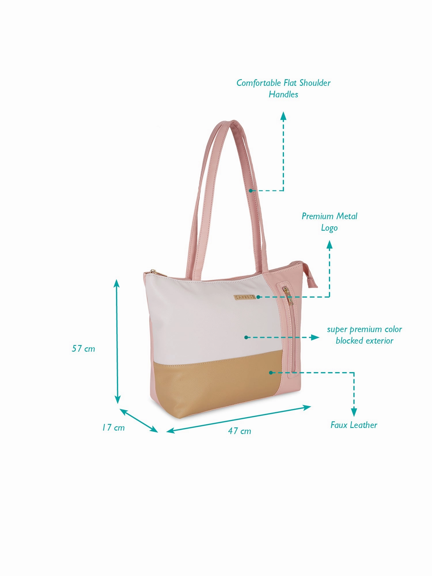Caprese Mari Large Coral Tote Bag