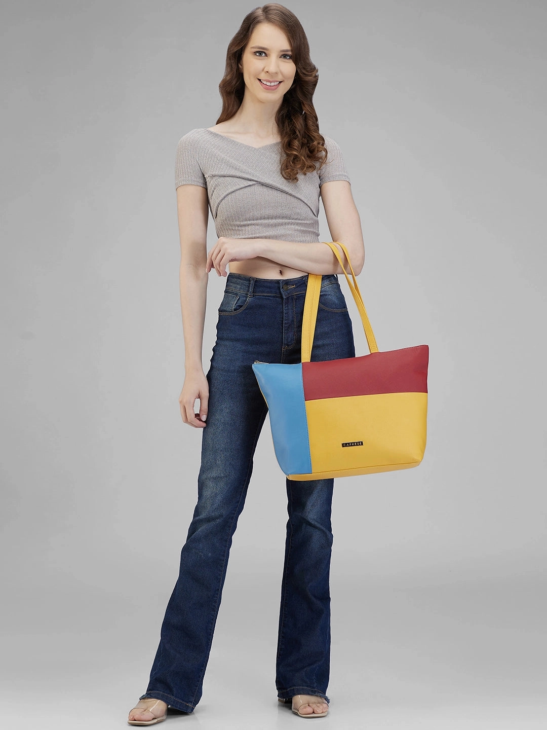 Caprese Marisha Large Orange Tote Bag