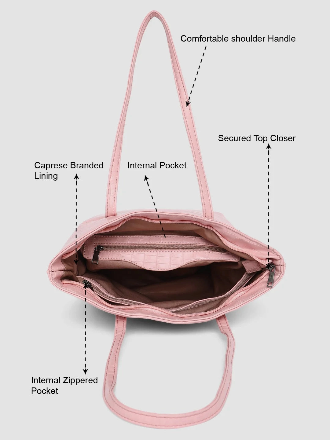 Caprese MARTINA Medium Pink Tote Bag