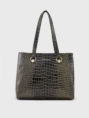 Caprese Miranda Large Black Tote Bag