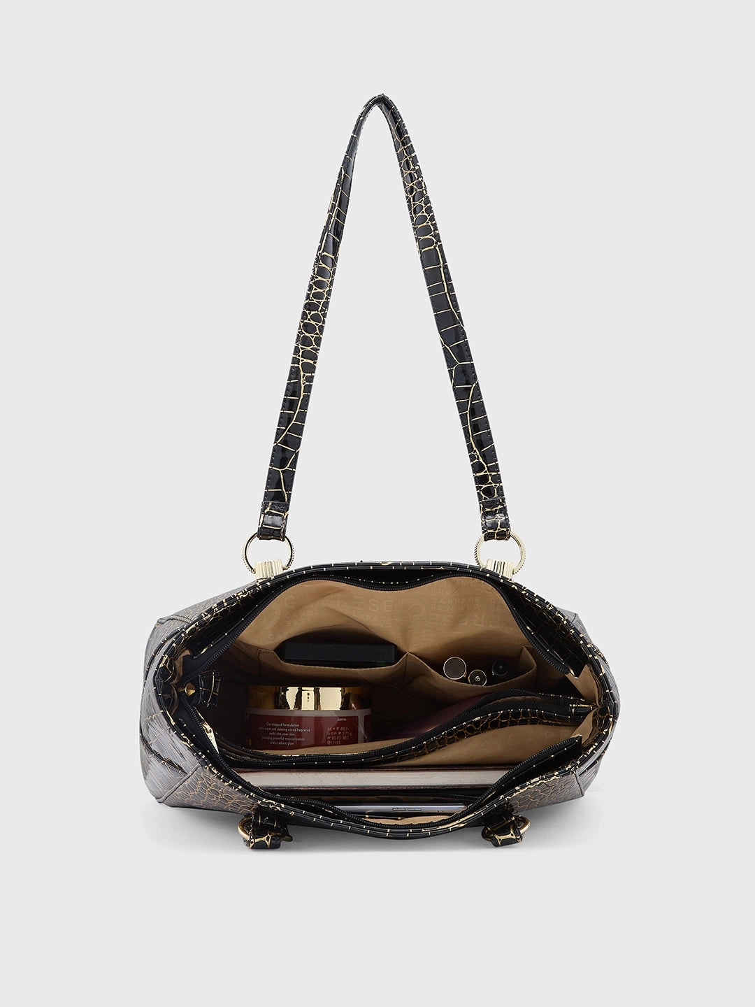 Caprese Miranda Large Black Tote Bag