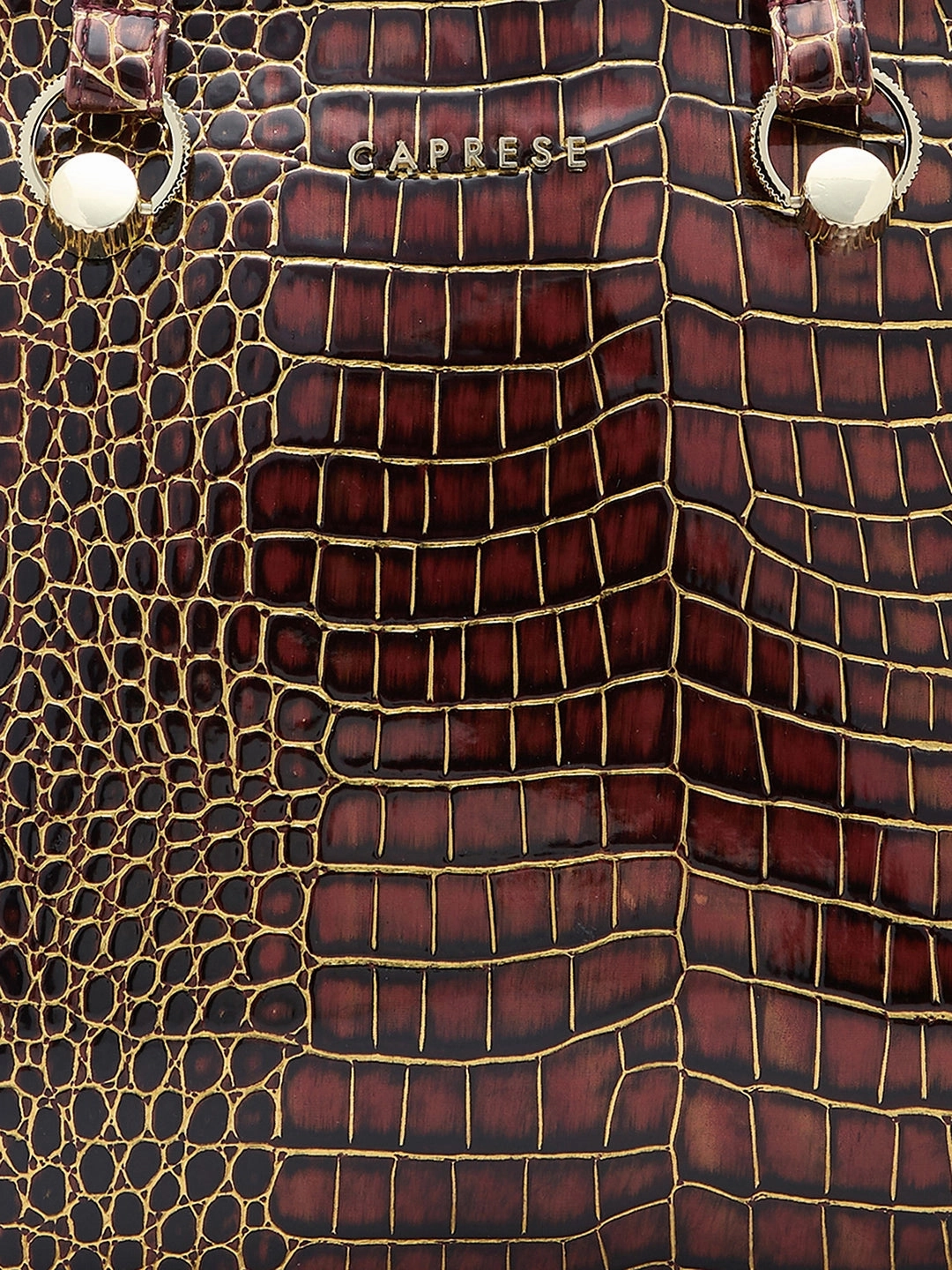 Caprese Miranda Large Croco Burgundy Tote Bag