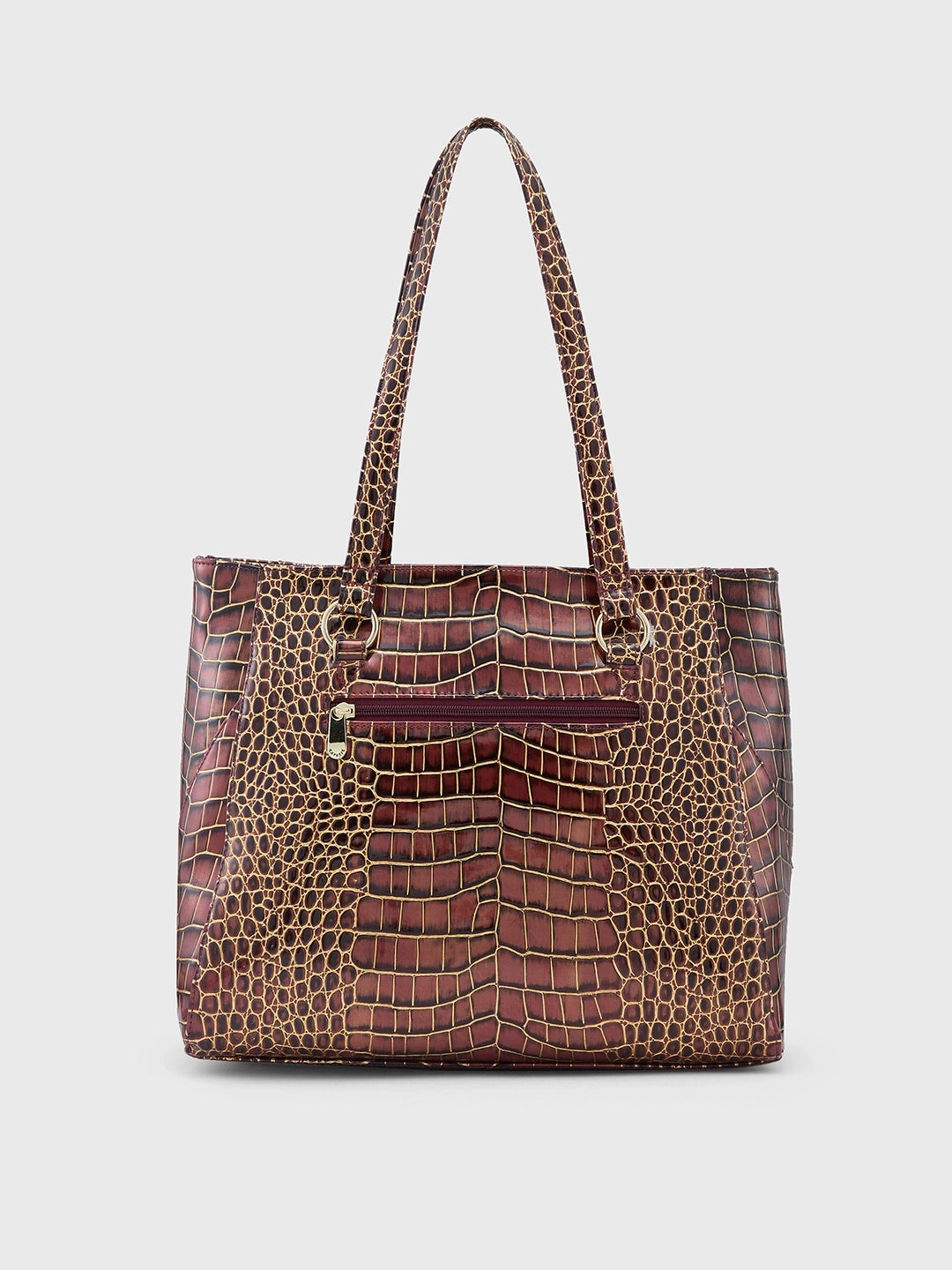 Caprese Miranda Large Croco Burgundy Tote Bag