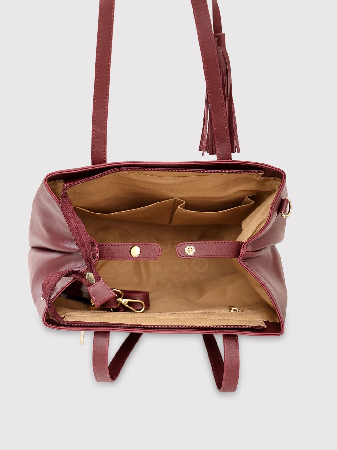 Caprese Pearl Medium Grape Tote Bag