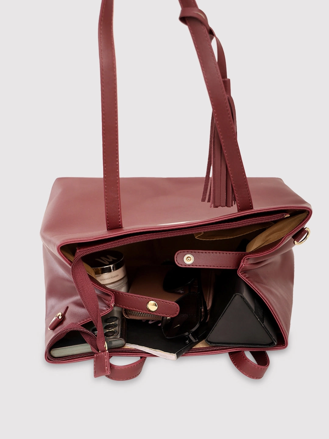 Caprese Pearl Medium Grape Tote Bag