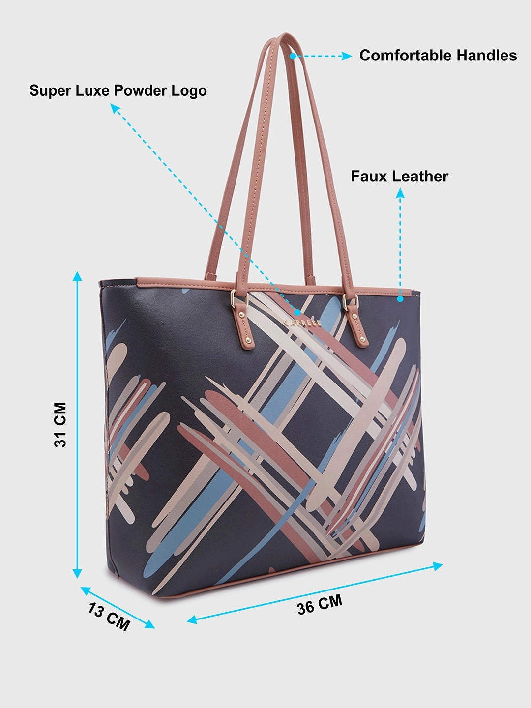 Caprese Renee Large Black Tote Bag