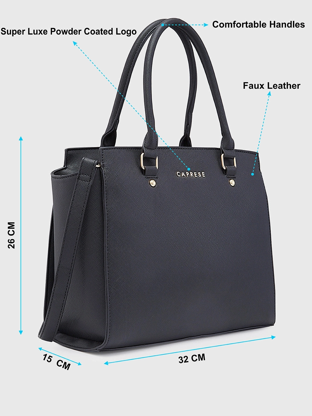 Caprese Rima Medium Black Tote Bag