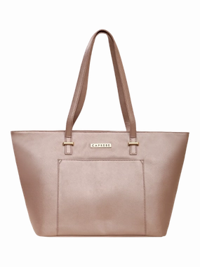 Caprese Rimona Medium Metallic Blush Tote Bag