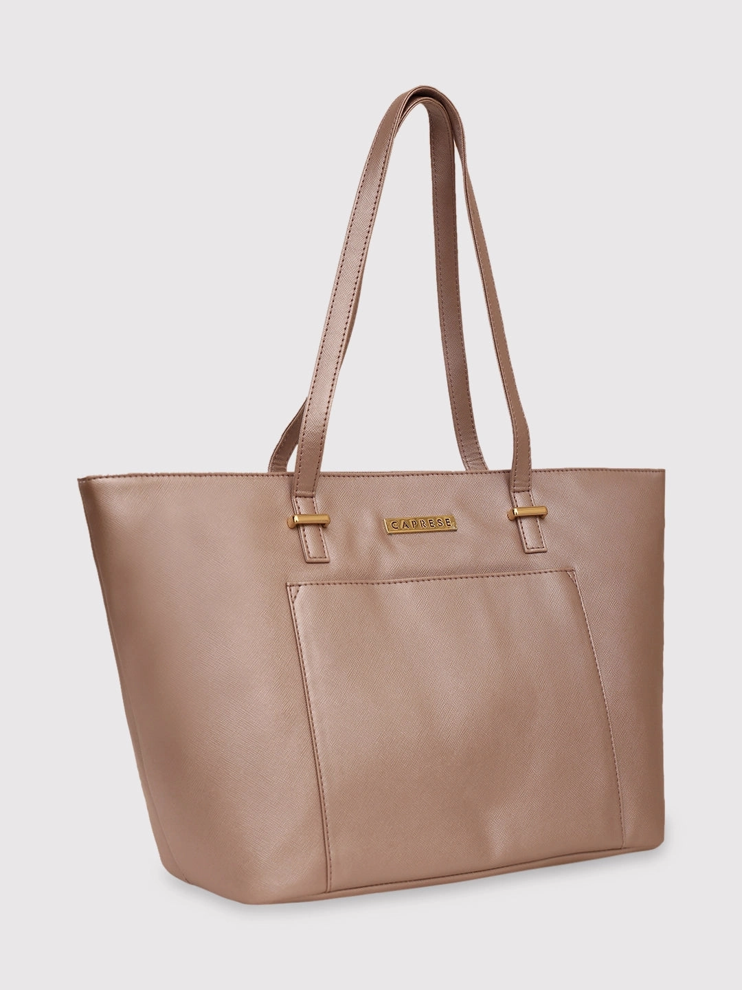 Caprese Rimona Medium Metallic Blush Tote Bag