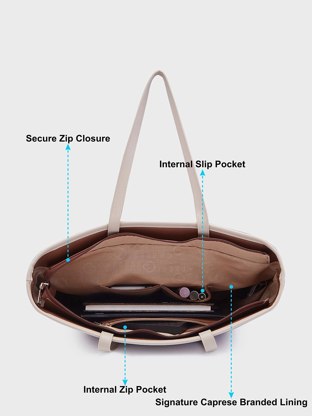 Caprese Roberta Large Brown Tote Bag