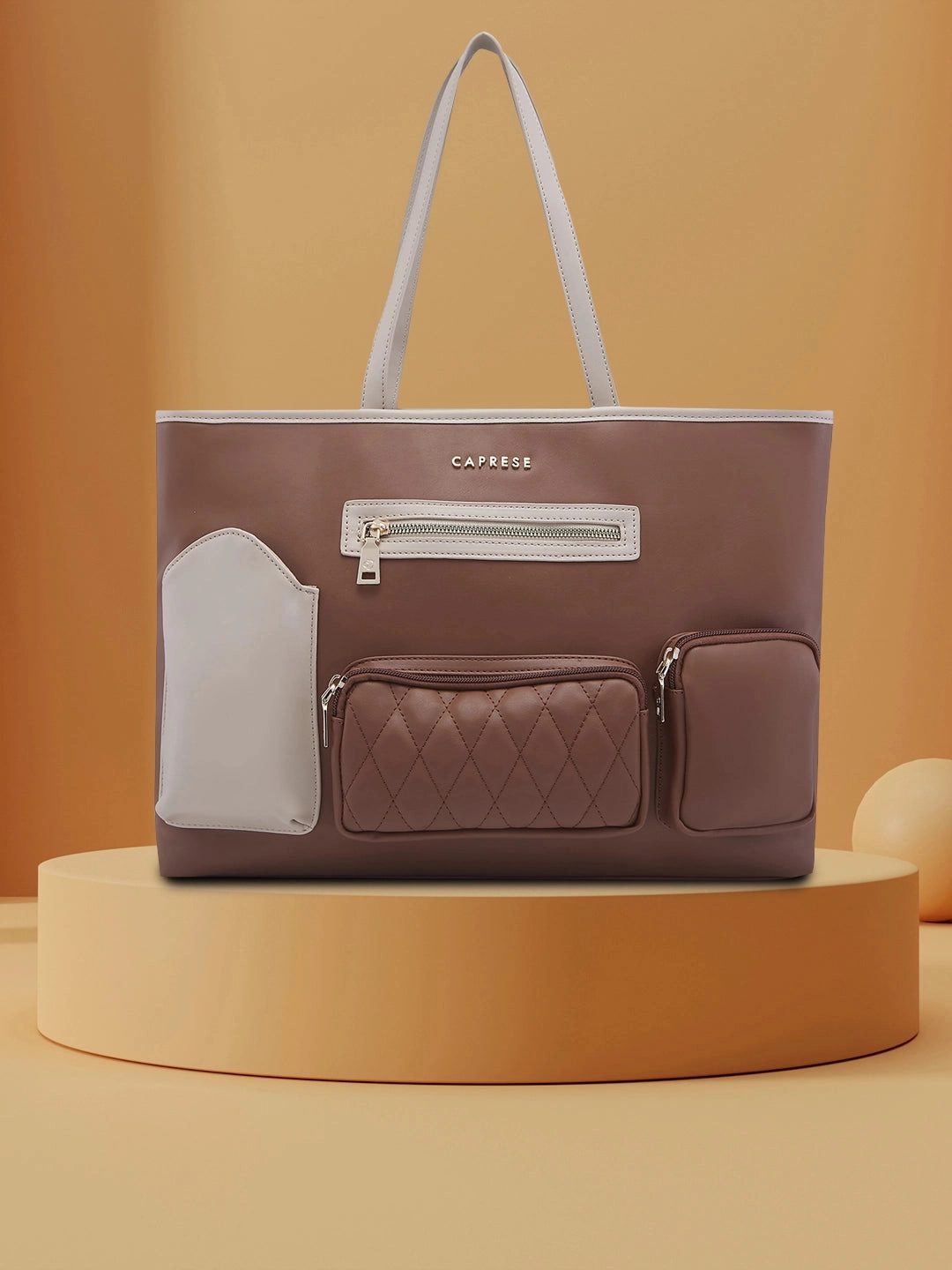 Caprese Roberta Large Brown Tote Bag