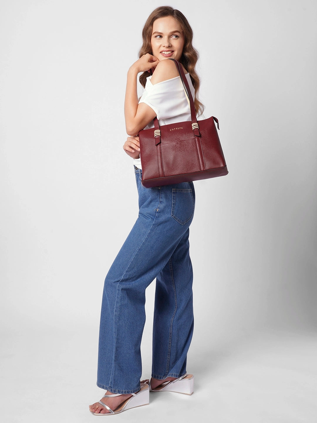 Caprese Roma Large Red Tote Bag
