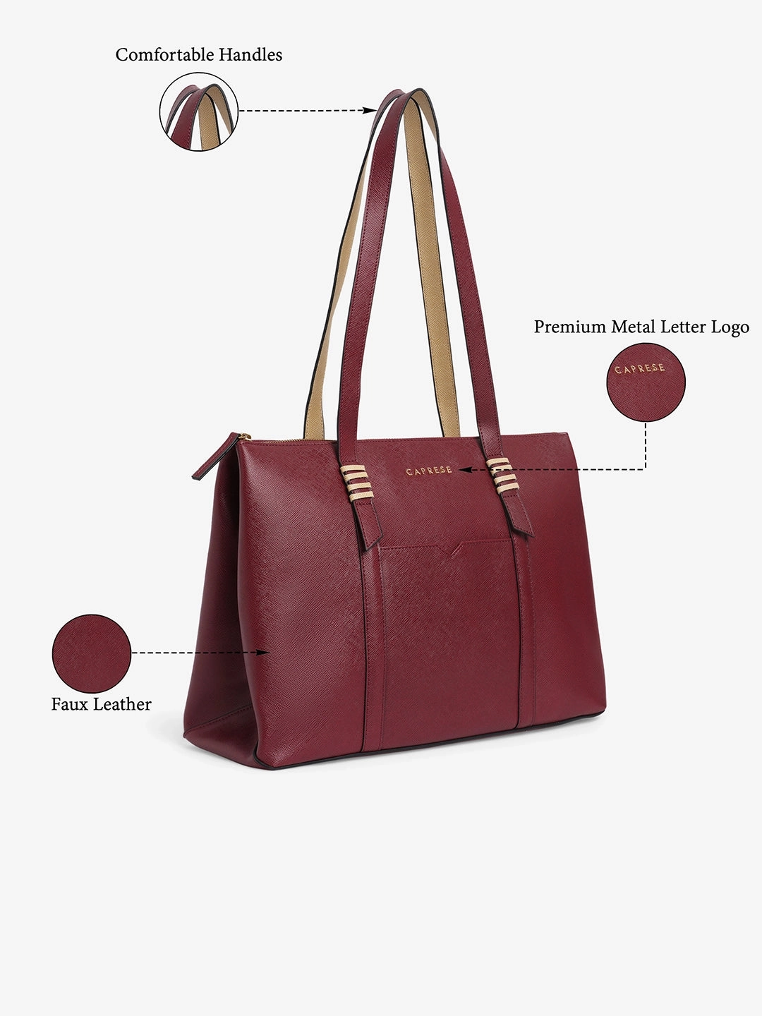Caprese Roma Large Red Tote Bag