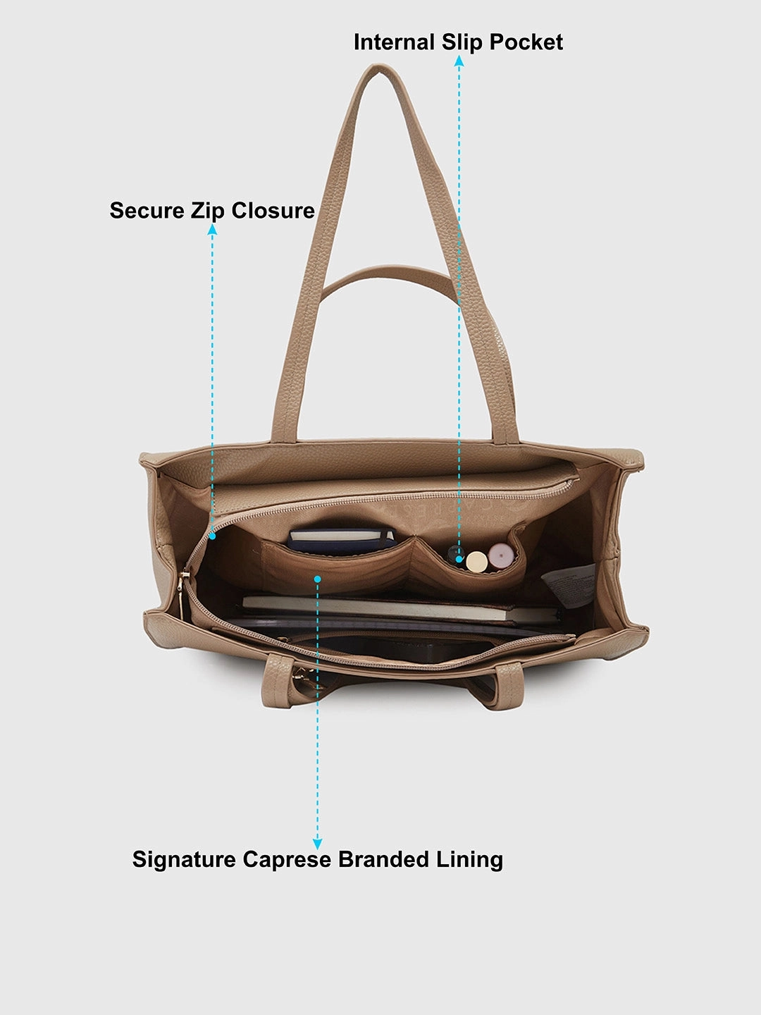 Caprese Roni Medium Brown Tote Bag
